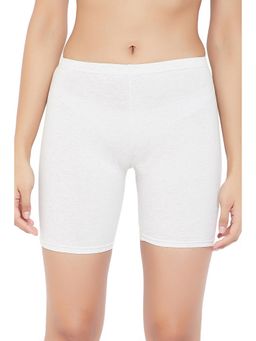 Clovia - Cotton Mid Waist Cycling Shorts with Inner Elastic In Grey