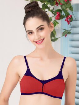 Clovia - Cotton Rich Solid Non-Padded Full Cup Wire Free T-shirt Bra - Pink