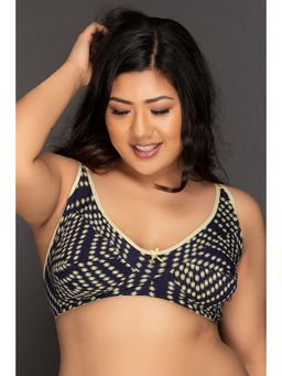 Clovia - Printed Non-Padded Non-Wired Full Coverage Bra - Cotton Rich - Blue