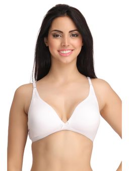 Clovia - Cotton Non-padded Non-wired Demi Cup T-shirt Bra - White