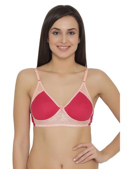 Clovia - Cotton Rich Solid Non-Padded Full Cup Wire Free Everyday Bra - Dark Pink
