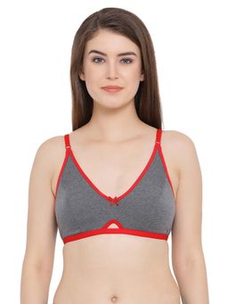 Clovia - Cotton Rich Non-padded Non-wired Bra In Grey