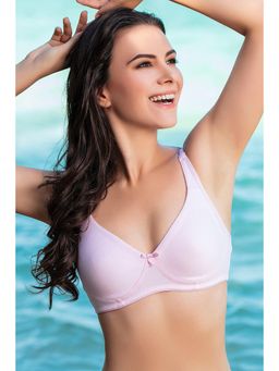 Clovia - Cotton Rich Printed Short Night Dress In Pink