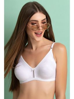 Clovia - Georgette, Lace Sheer Bridal Babydoll With Thong In White