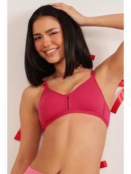 Clovia - Cotton Rich Solid Non-Padded Full Cup Wire Free Everyday Bra - Pink