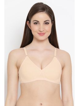 Clovia - Cotton Rich Solid Non-Padded Full Cup Wire Free T-shirt Bra - Purple