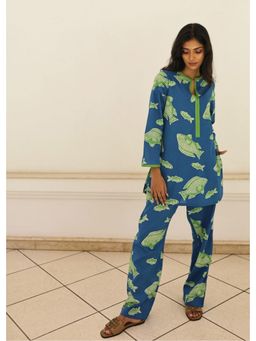Azurina - Yashoda Tunic With Pant - Blue Fish New Fish