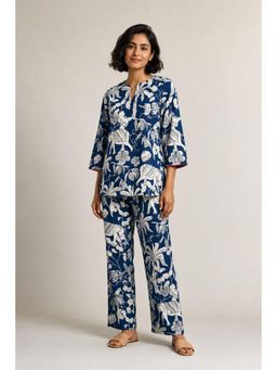 Azurina - Radha Tunic With Pant - Blue Jungle Boogie