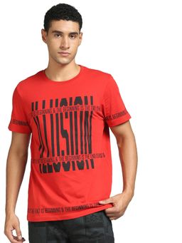 Jack & Jones - Red Text Print Crew Neck T-shirt