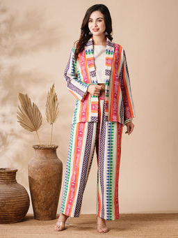 FASHOR - Multi-Color Woven Handloom Co-Ord (Set of 3)