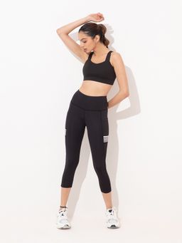 Kica - Reflect Bra And Leggings - Black (Set of 2)