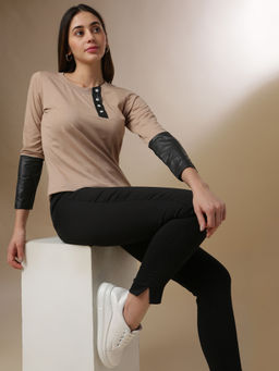 PINACOLADA - Brown Women Solid Stylish Top