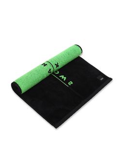 Tego - Black Green Cotton Solid Unisex Towel
