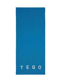 Tego - Blue Polyester Solid Unisex Towel