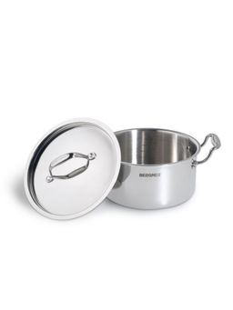 Bergner - Argent Triply Stainless Steel Casserole With Lid, 20 Cm, Induction Base, Silver (1)