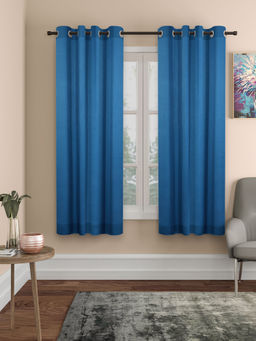 Rosara Home - ROSARAHOME Navy Blue Solid Blackout Curtains