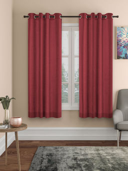 Rosara Home - ROSARAHOME Maroon Solid Room Darkening Curtains