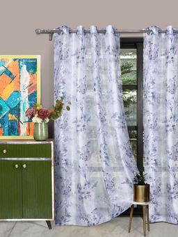 Rosara Home - ROSARAHOME Floral Sheer Curtains (7 Feet)