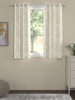 Rosara Home - ROSARAHOME Off White Floral Jacquard Regular Curtains