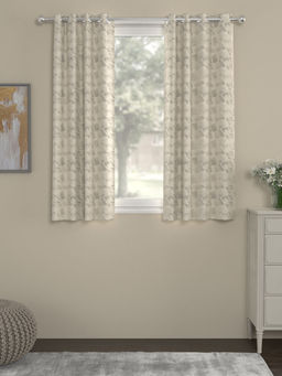 Rosara Home - ROSARAHOME Beige Jacquard Regular Curtains
