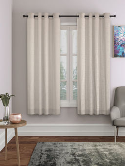 Rosara Home - ROSARAHOME Beige Solid Regular Curtains