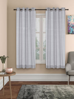 Rosara Home - ROSARAHOME Grey Solid Regular Curtains