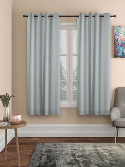 Rosara Home - ROSARAHOME Light Grey Solid Regular Curtains