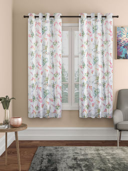 Rosara Home - ROSARAHOME White Floral Regular Curtains