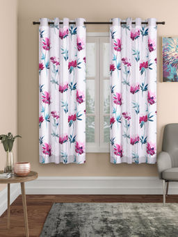 Rosara Home - ROSARAHOME Pink Floral Regular Curtains