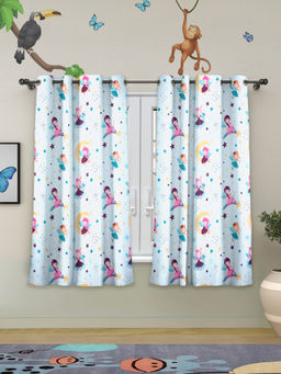 Rosara Home - ROSARAHOME Blue Angel Print Regular Curtains