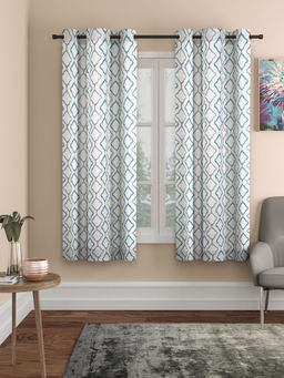 Rosara Home - ROSARAHOME White Abstract Regular Curtains