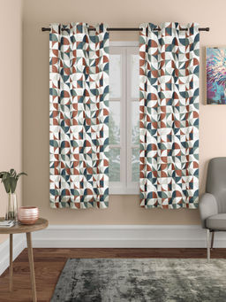 Rosara Home - ROSARAHOME Multi-Color Abstract Regular Curtains