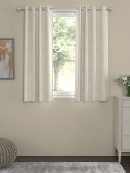 Rosara Home - ROSARAHOME Cream Chevron Regular Curtains