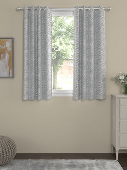 Rosara Home - ROSARAHOME Grey Chevron Regular Curtains