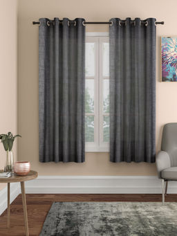 Rosara Home - ROSARAHOME Grey Solid Sheer Curtains