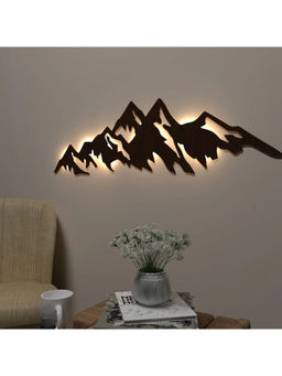 Dekorstation - Walnut Himalayan Mountain Decorative Backlit Wall Hanging