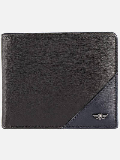 Groix Black Bi Fold Coin Leather Men Wallet