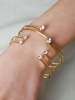 Lilly & Sparkle - Women Gold-Plated Cuffs Set of 2