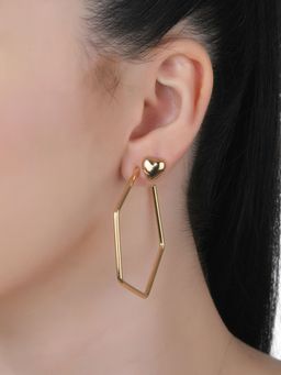 Lilly & Sparkle - Gold-Toned Circular Hoops & Studs Earrings Set of 6