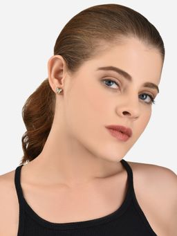 Lilly & Sparkle - Gold-Toned Contemporary Studs and Hoops Earrings Set of 6