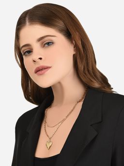 Lilly & Sparkle - Gold-Plated 2 Layered Heart Pendant Necklace