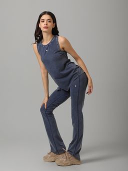 NeceSera - Women Sculpt Cotton Denim Blue Bootcut Pant