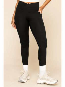 COLOR CAPITAL - Women Black Polyester Solid Tights