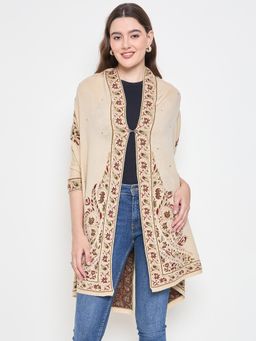 KnitStudio - Women Beige Artful Knitted Stole