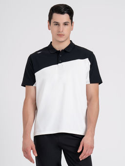 Red Tape - Men White Colorblock Polo T-Shirt