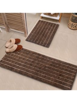 Saral Home - Champs Set of 2 Bathmat and Runner 40 x 58, 40 x 110 cm (Brown)