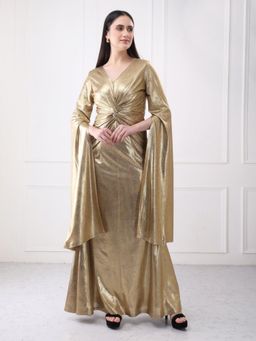 GAIIA - Gold Lycra Solid Gown