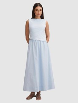 Forever New - Blue Viscose Solid Maxi Dress