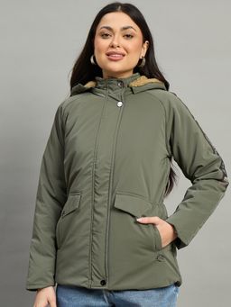 Duke - Green Polyester Solid Jacket