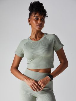 Cava Athleisure - Olive Pulse Cropped Tank T-Shirt